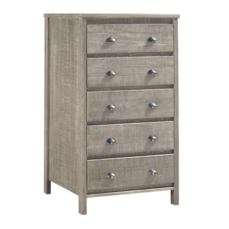 Daphnes Dinnette Baja Five Drawer Chest - Rustic Grey DA2540948